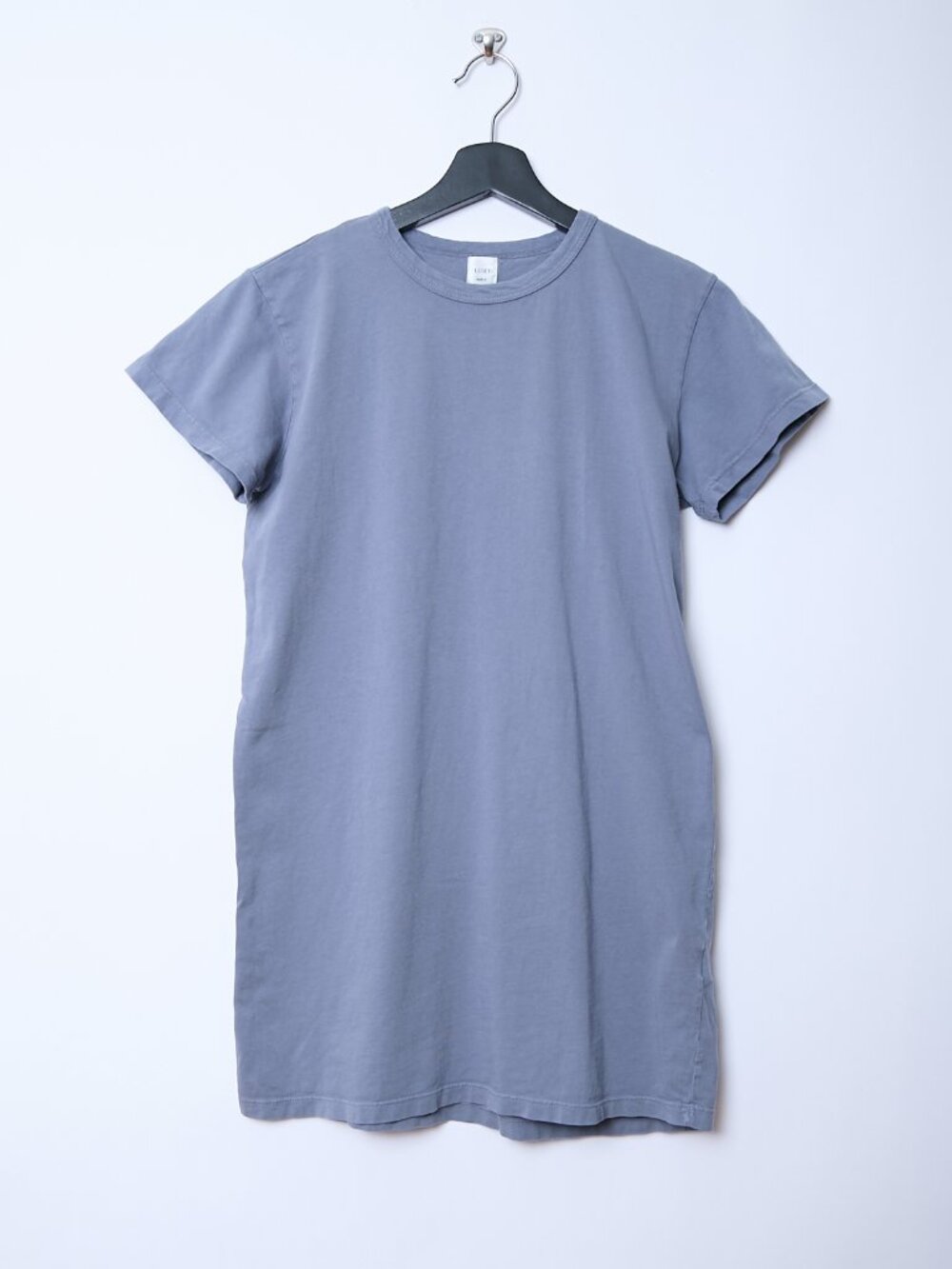 LESET Margo T-Shirt Boxy Mini Dress Indigo Small Casual Effortless Quiet Luxury